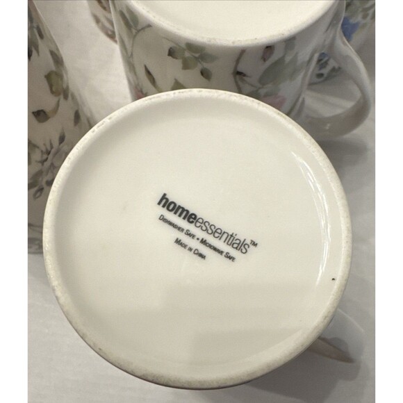 Home Essentials Roses Floral Tea Coffee Mug 12 Oz. Set of 6 Vintage EUC - Picture 15 of 15